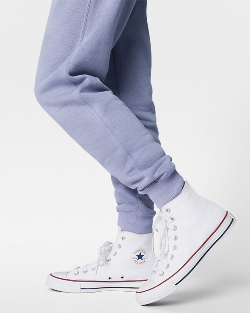 Men's Converse Go-To Embroidered Star Chevron Standard Fit Fleece Sweatpants Purple | AU 85431Z